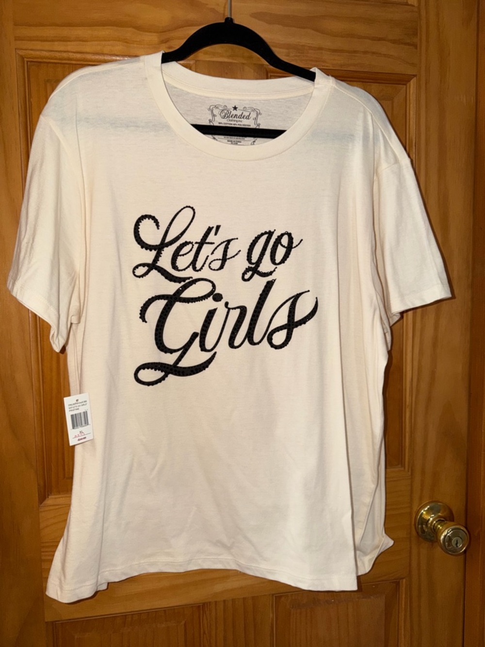 Cream 'Let's Go Girls' Black Rhinestone Logo Graphic Tee NEW